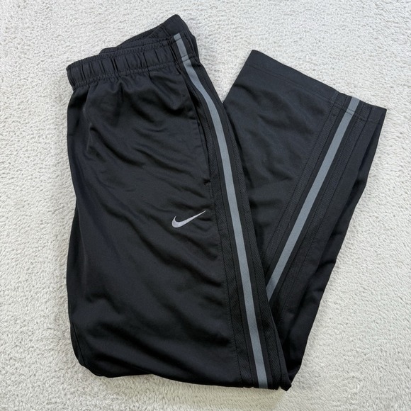 Nike Track Pants Mens Medium Black Dri-Fit Drawstring Pocket Active Gym Swoosh - Picture 1 of 9